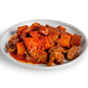 Manzo con patate al saté